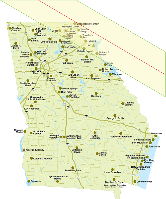 Map of Eclipse Over State Parks