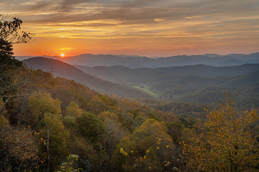 Mountain and sunset at Black Rock Mountain