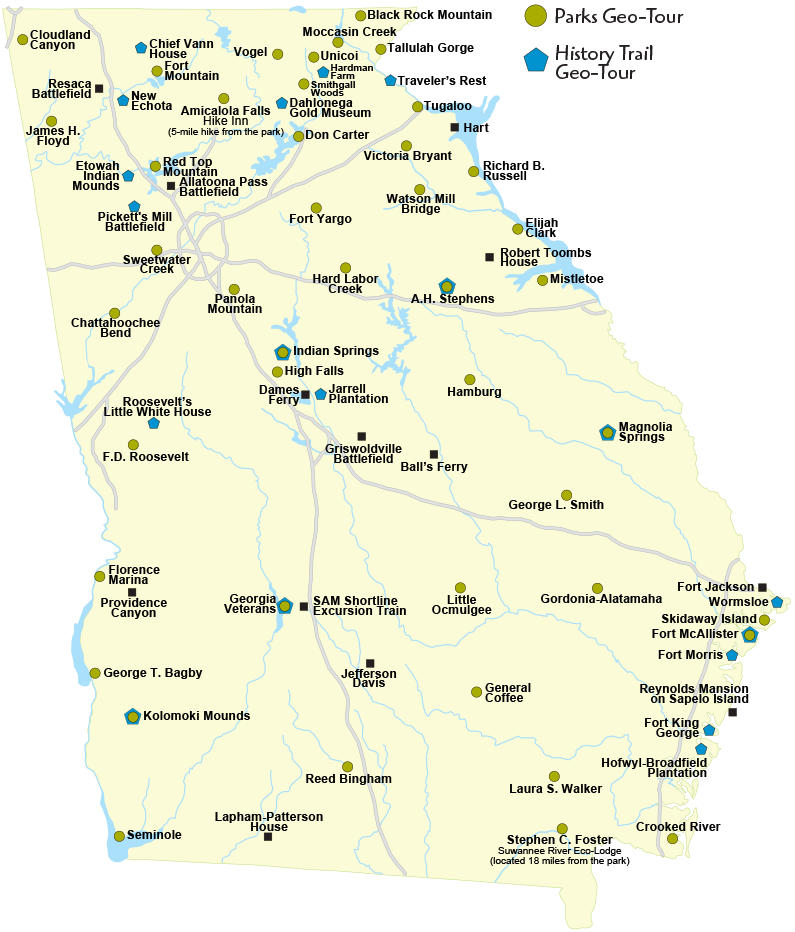 Georgai State Parks Map 6142