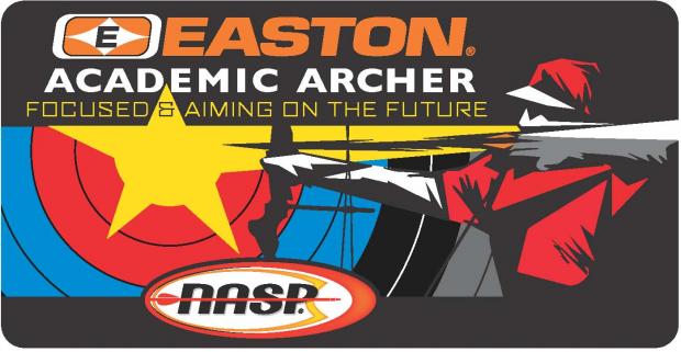 NASP Academic Archer Program Logo, bow pointing at target.